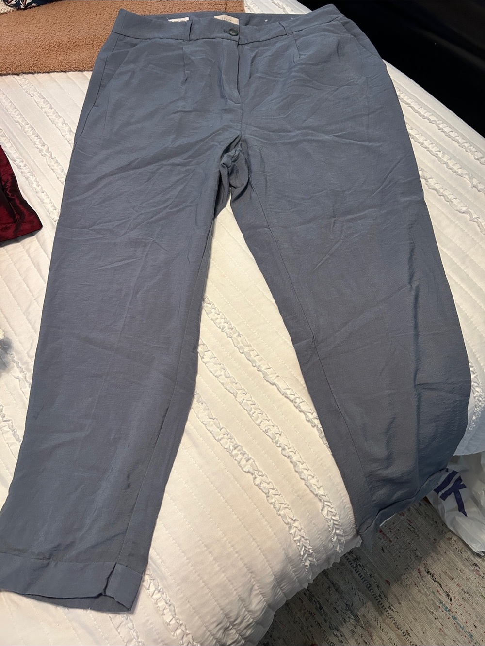 LOFT Dusty Blue Skinny Ankle Pants